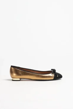 Femme Aquazzura Ballerines Parisina En Laiton/Noir