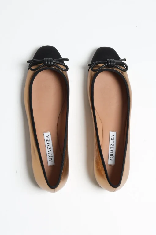 Femme Aquazzura Ballerines Parisina En Laiton/Noir