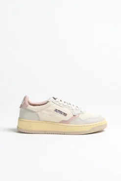 Femme Autry Baskets 01 Low Cord En Blanc/Poudre