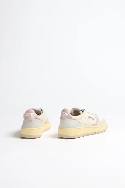 Femme Autry Baskets 01 Low Cord En Blanc/Poudre