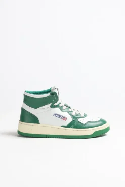 Femme Autry Baskets Bicolor Up Mid En Blanc/Vert