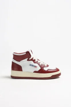 Femme Autry Baskets Bicolor Up Mid En Blanc/Syrah