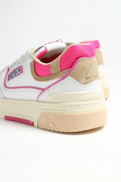 Femme Autry Baskets Clc Low En Blanc/Beige/Rose