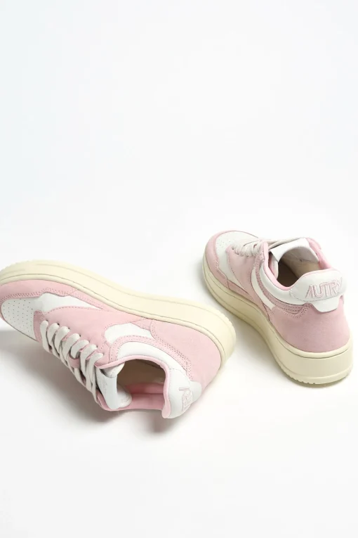 Femme Autry Baskets Open Mid En Rose Academie