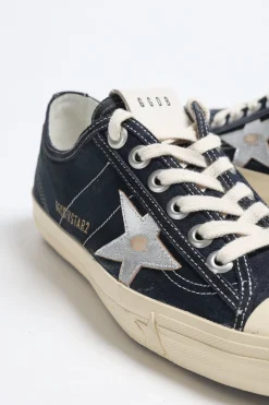 Femme Golden Goose Baskets V-Star 2 En Bleu Marine/Argente