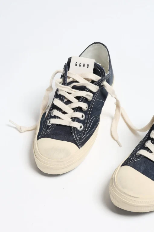 Femme Golden Goose Baskets V-Star 2 En Bleu Marine/Argente
