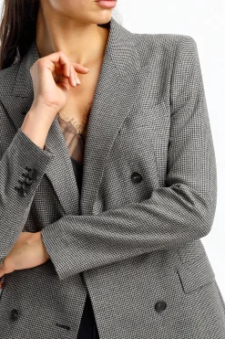 Femme Tagliatore Blazer A Carreaux Parigi Noir