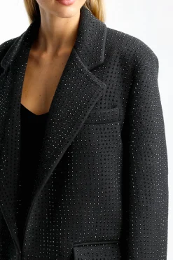 Femme Giuseppe Di Morabito Blazer Allover Rhinestone En Noir