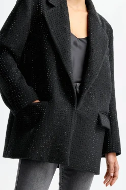 Femme Giuseppe Di Morabito Blazer Allover Rhinestone En Noir