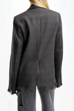 Femme JW Anderson Blazer Distressed En Gris