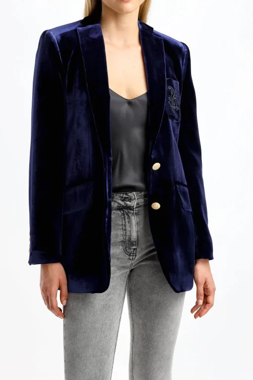 Femme DMN Blazer En Velours Armanda En Marine