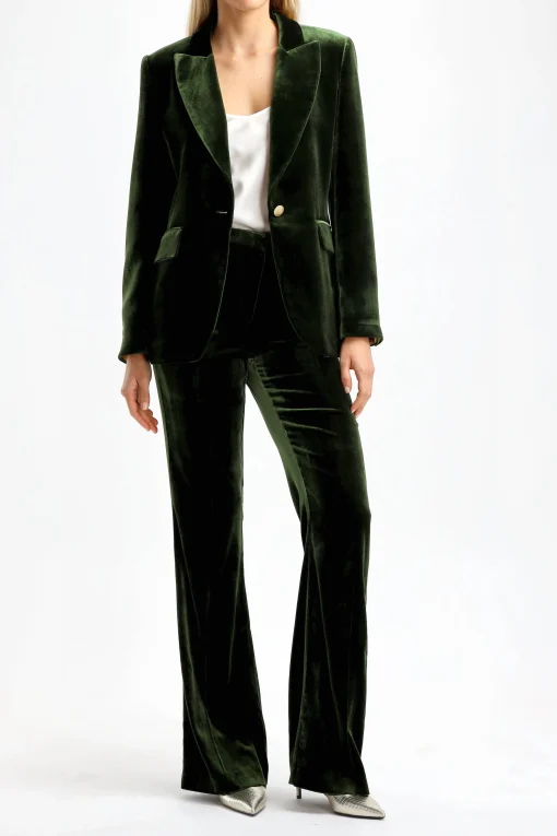 Femme DMN Blazer En Velours Mila En Olive