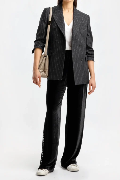 Femme Golden Goose Blazer Journey En Gris/Argente