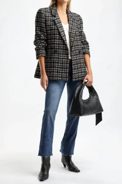 Femme Anine Bing Blazer Madeleine En Tan/Noir