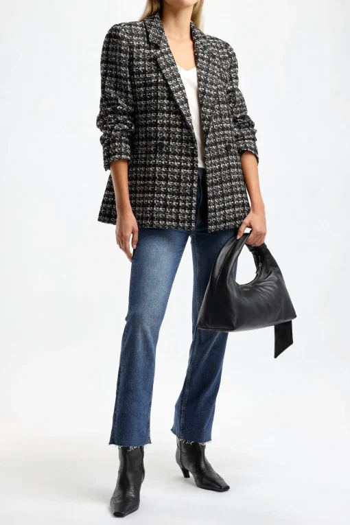 Femme Anine Bing Blazer Madeleine En Tan/Noir