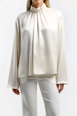 Femme JW Anderson Blouse A Col Haut En Ivoire