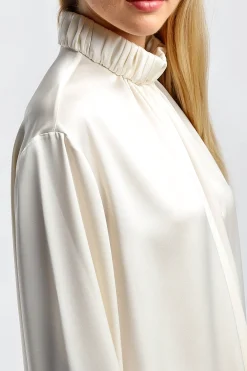 Femme JW Anderson Blouse A Col Haut En Ivoire