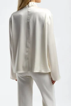 Femme JW Anderson Blouse A Col Haut En Ivoire