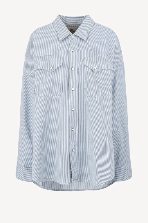 Femme Denimist Blouse Cowboy En Ecru Railroad Stripe