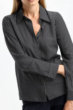 Femme Michael Kors Collection Blouse En Soie Hansen En Noir Et Blanc