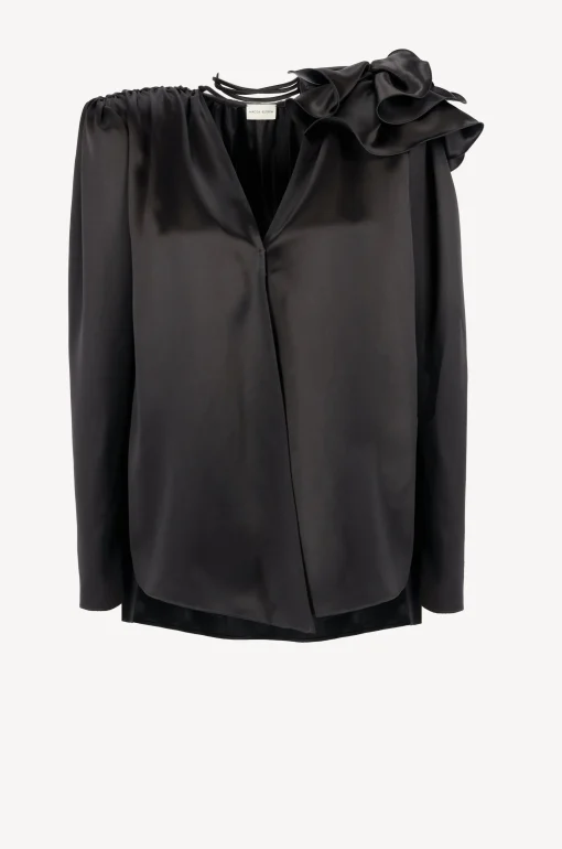 Femme Magda Butrym Blouse Flower En Noir