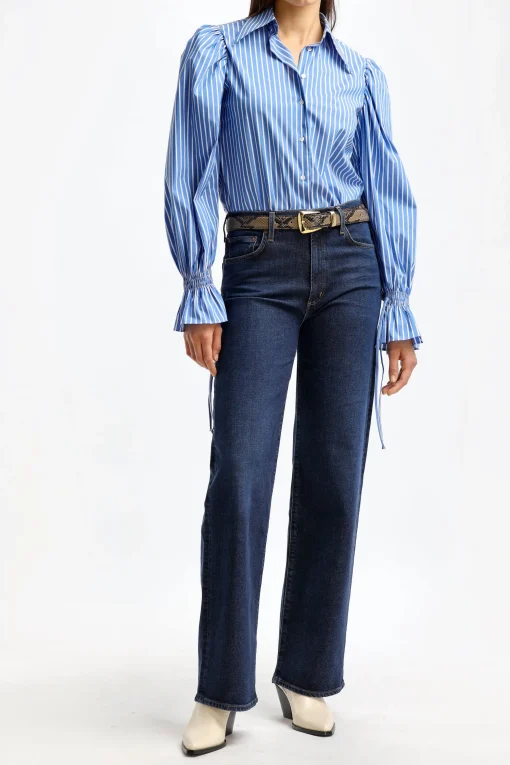 Femme ÉMANOU Blouse Maggie En Marine/Blanc