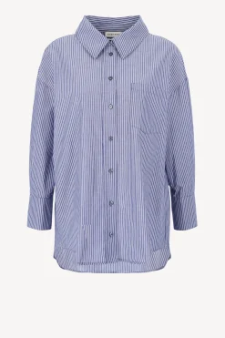 Femme Anine Bing Blouse Mika En Bleu/Blanc