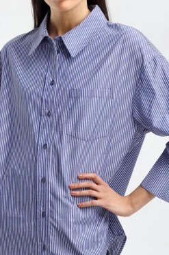 Femme Anine Bing Blouse Mika En Bleu/Blanc