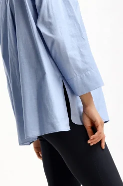 Femme S Max Mara Blouse Sylvie Oxford En Bleu Azur