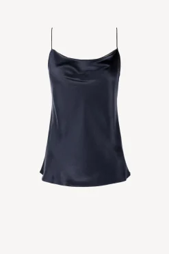Femme Nili Lotan Cami Top Joris En Bleu Marine Fonce