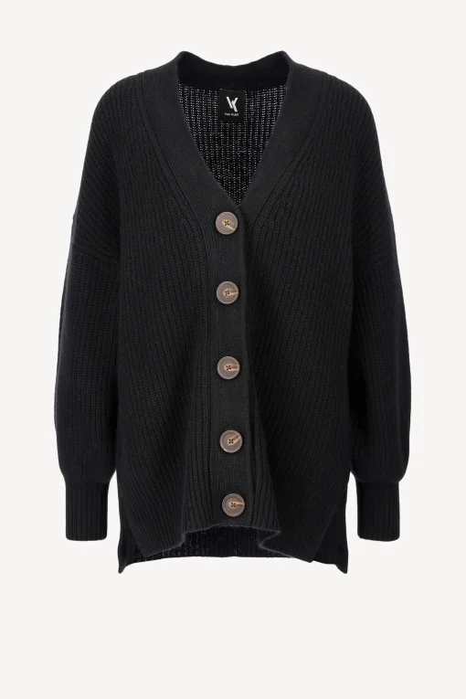 Femme Van Kukil Cardigan Alexandra In Ebony Black