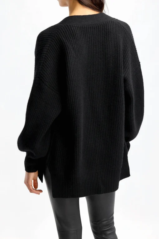 Femme Van Kukil Cardigan Alexandra In Ebony Black