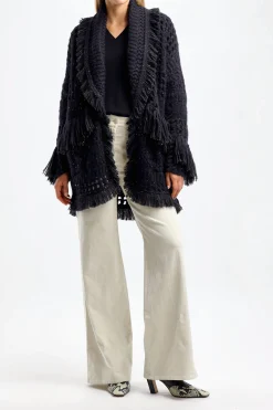 Femme Alanui Cardigan Astral En Bleu Nuit
