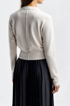 Femme Extreme Cashmere Cardigan Blouson N° 257 Dans Chalk