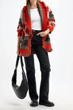 Femme Alanui Cardigan Icon Jacquard En Feu De Sable