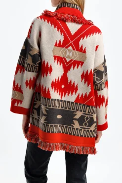 Femme Alanui Cardigan Icon Jacquard En Feu De Sable