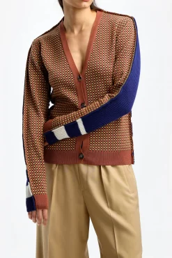 Femme Marni Cardigan Iconic Half & Half En Multi