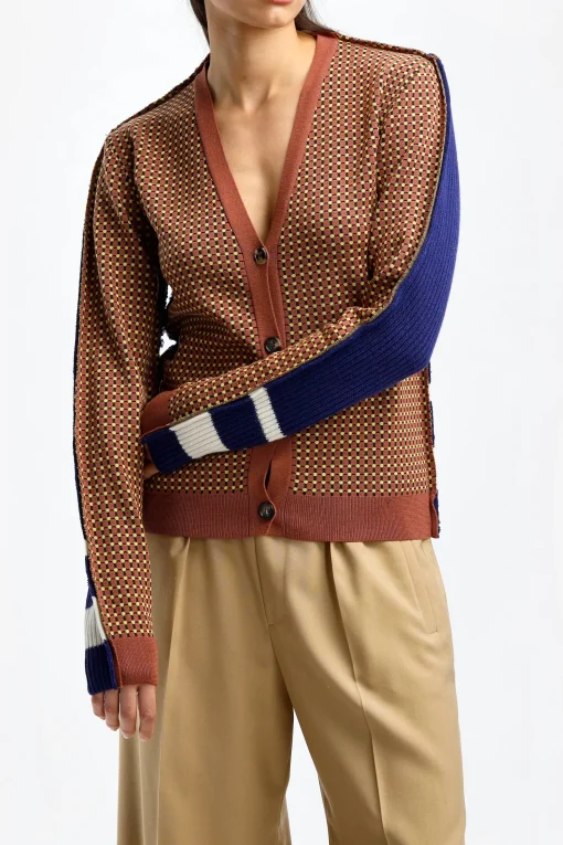 Femme Marni Cardigan Iconic Half & Half En Multi