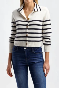 Femme Frame Cardigan Mariner En Blanc Casse