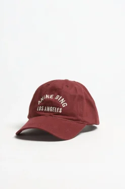 Femme Anine Bing Casquette Jeremy La En Cerise Foncee