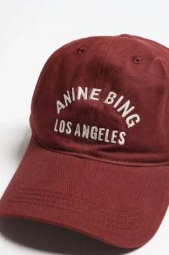 Femme Anine Bing Casquette Jeremy La En Cerise Foncee