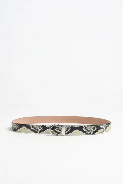 Femme Khaite Ceinture Bambi Skinny Python In Natural