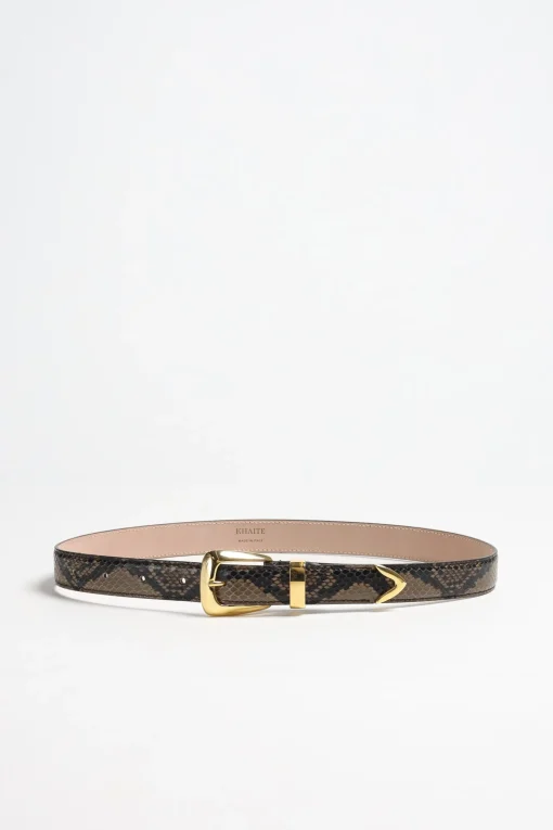 Femme Khaite Ceinture Benny Python En Cafe/Or