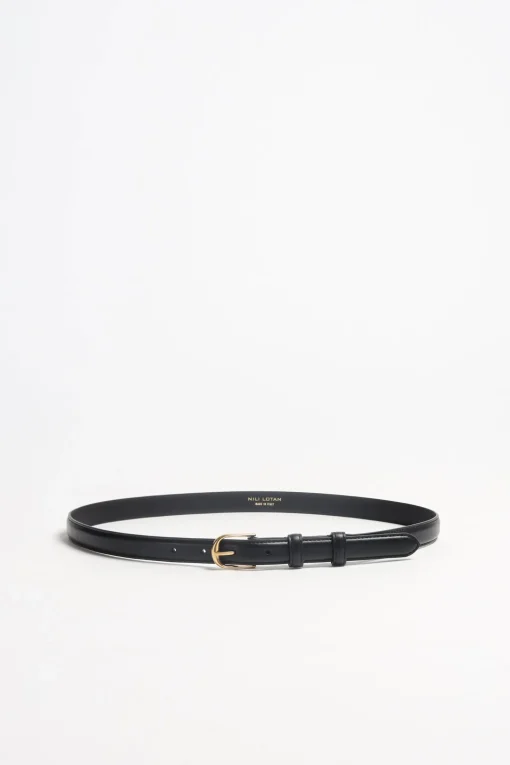 Femme Nili Lotan Ceinture Jane Shiny Brass En Noir