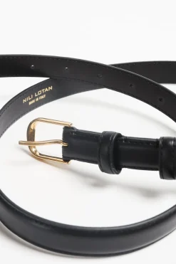 Femme Nili Lotan Ceinture Jane Shiny Brass En Noir