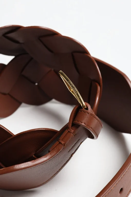 Femme Altuzarra Ceinture Skinny Braid En Cognac