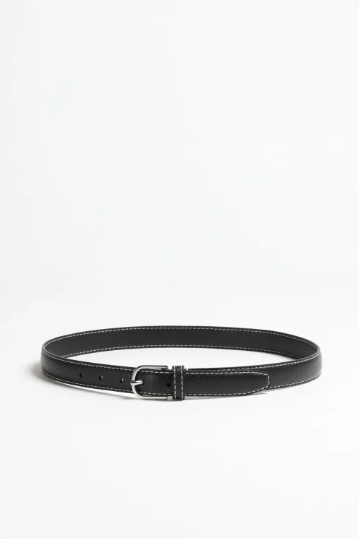 Femme Toteme Ceinture Slim Trouser In Black Grain