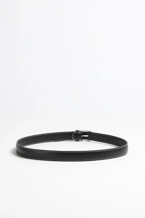 Femme Toteme Ceinture Slim Trouser In Black Grain