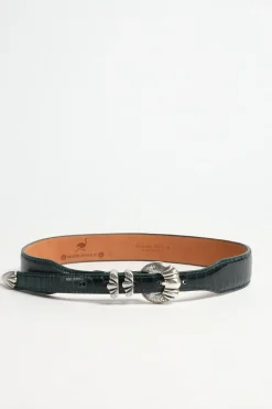Femme Silver Ostrich Ceinture Versailles Ostrich En Vert