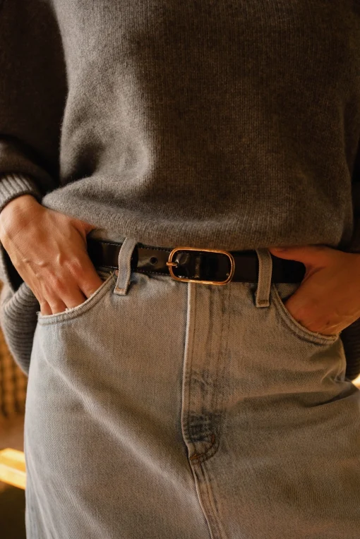 Femme Toteme Ceinture Wide Oval En Noir